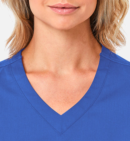 Blossom 1802 Curved V-Neck Top Royal Blue