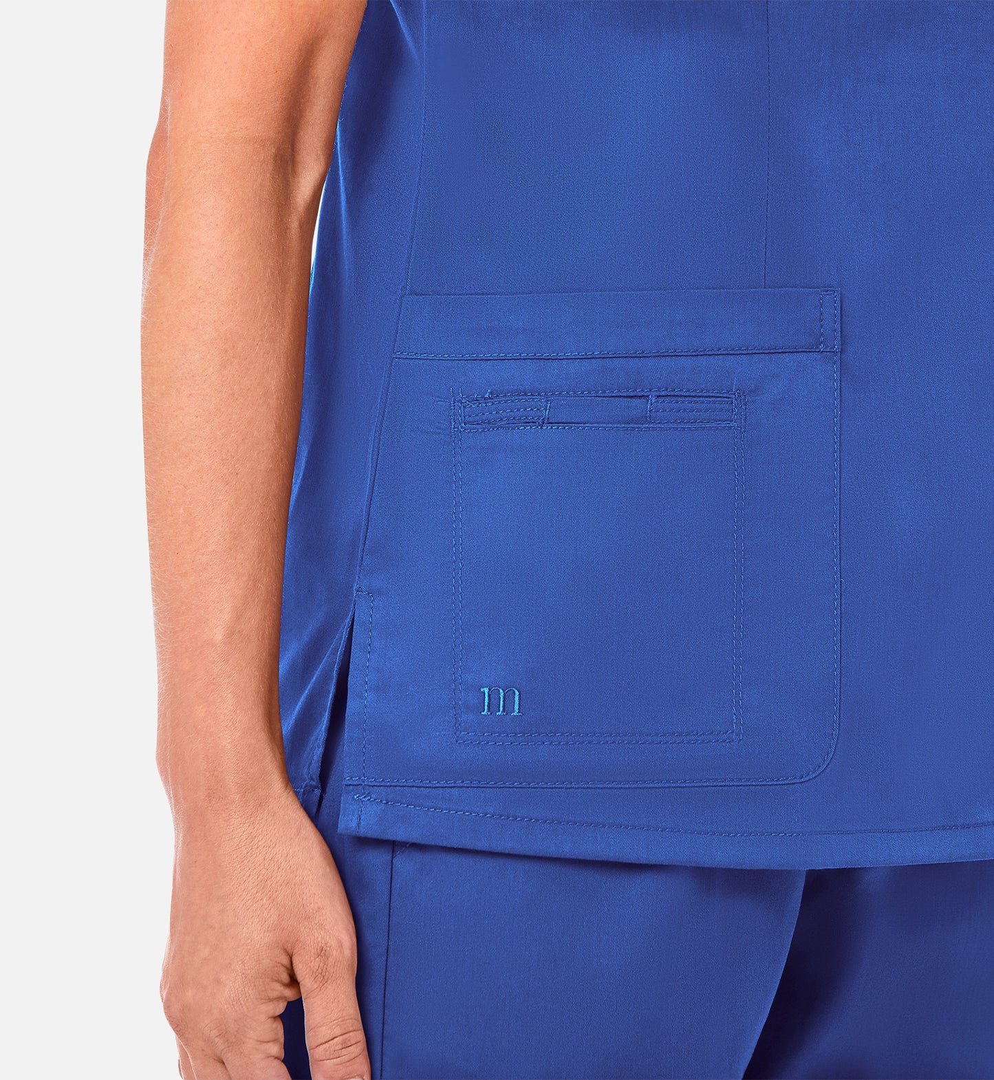 Blossom 1802 Curved V-Neck Top Royal Blue