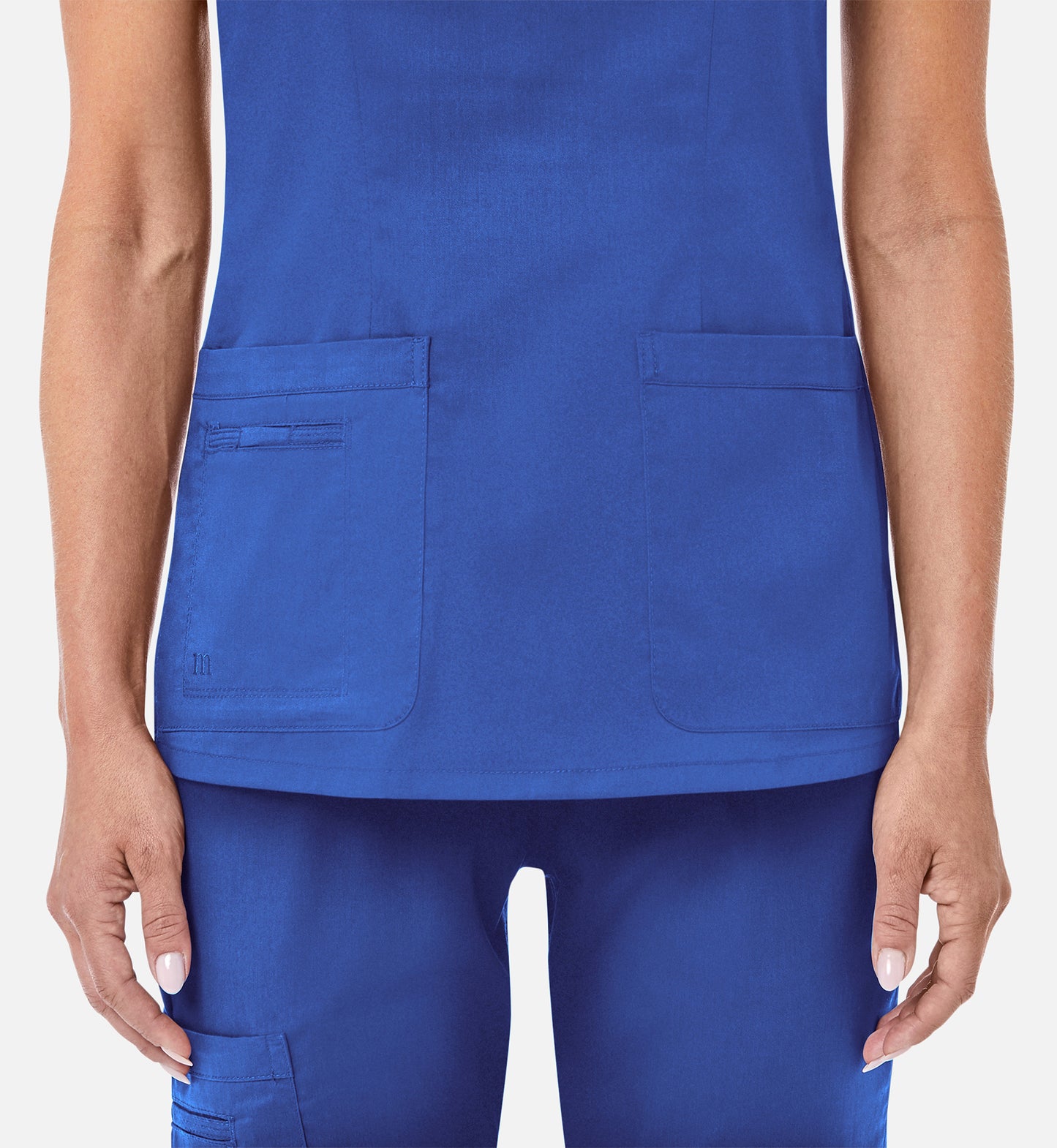 Blossom 1802 Curved V-Neck Top Royal Blue