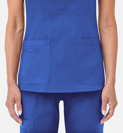 Blossom 1802 Curved V-Neck Top Royal Blue