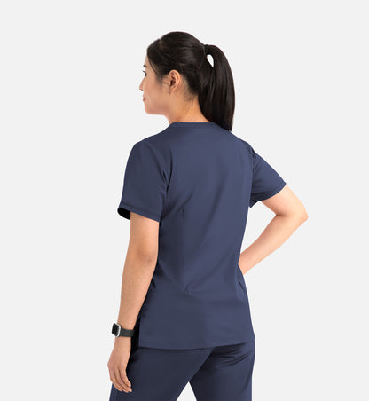 Blossom 1802 Curved V-Neck Top True Navy