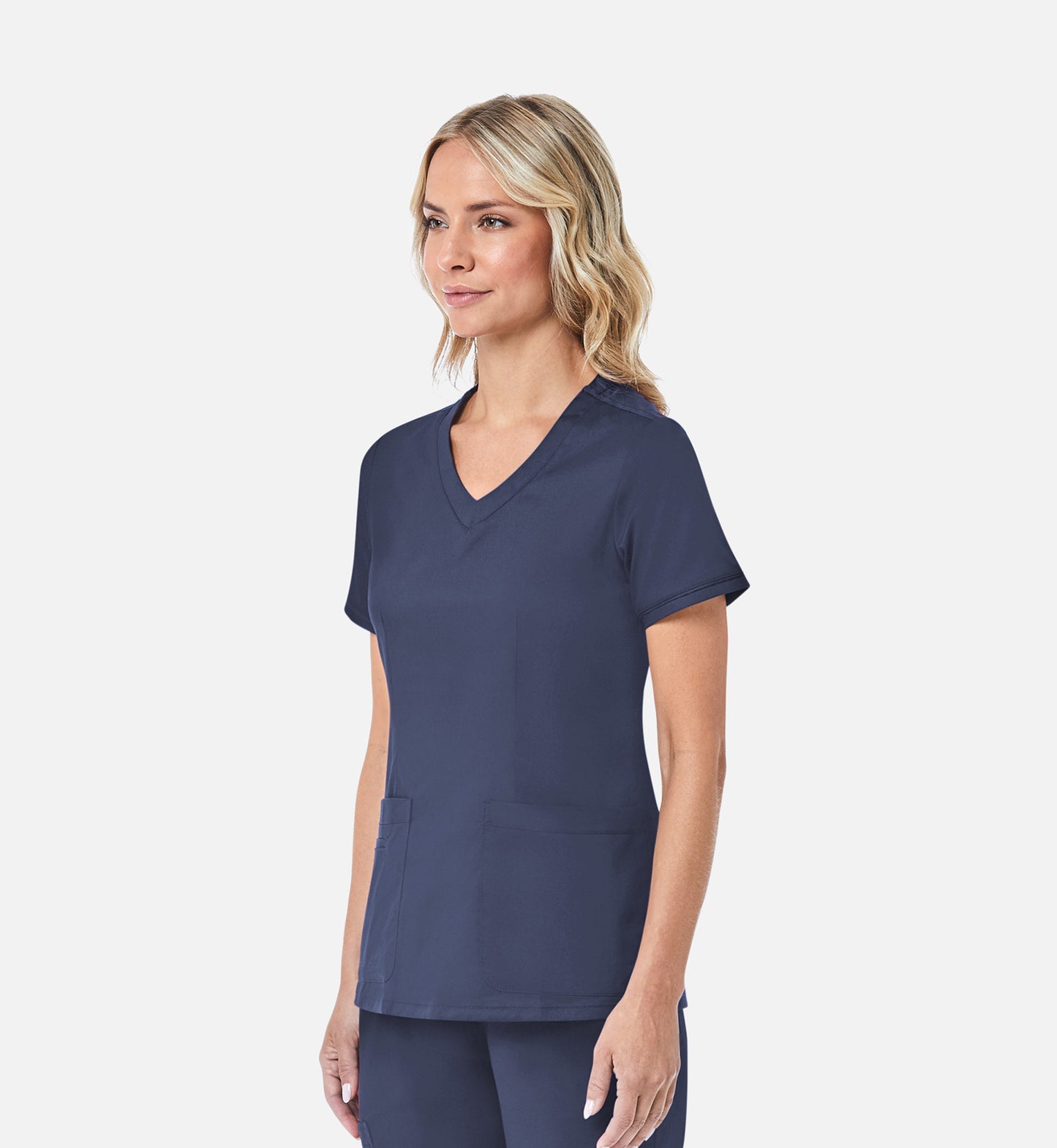 Blossom 1802 Curved V-Neck Top True Navy