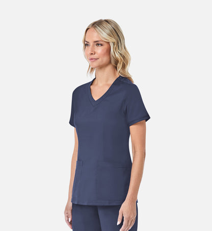 Blossom 1802 Curved V-Neck Top True Navy