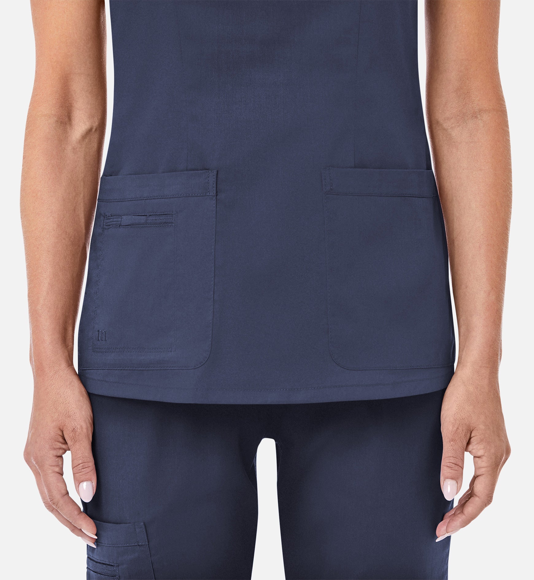 Blossom 1802 Curved V-Neck Top True Navy