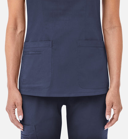 Blossom 1802 Curved V-Neck Top True Navy