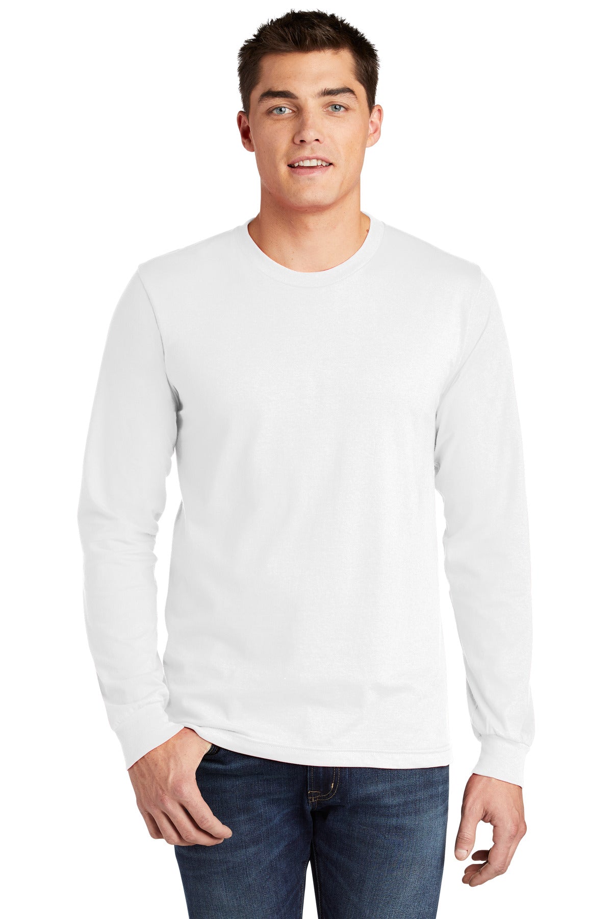 American Apparel  Fine Jersey Unisex Long Sleeve T-Shirt 2007 White