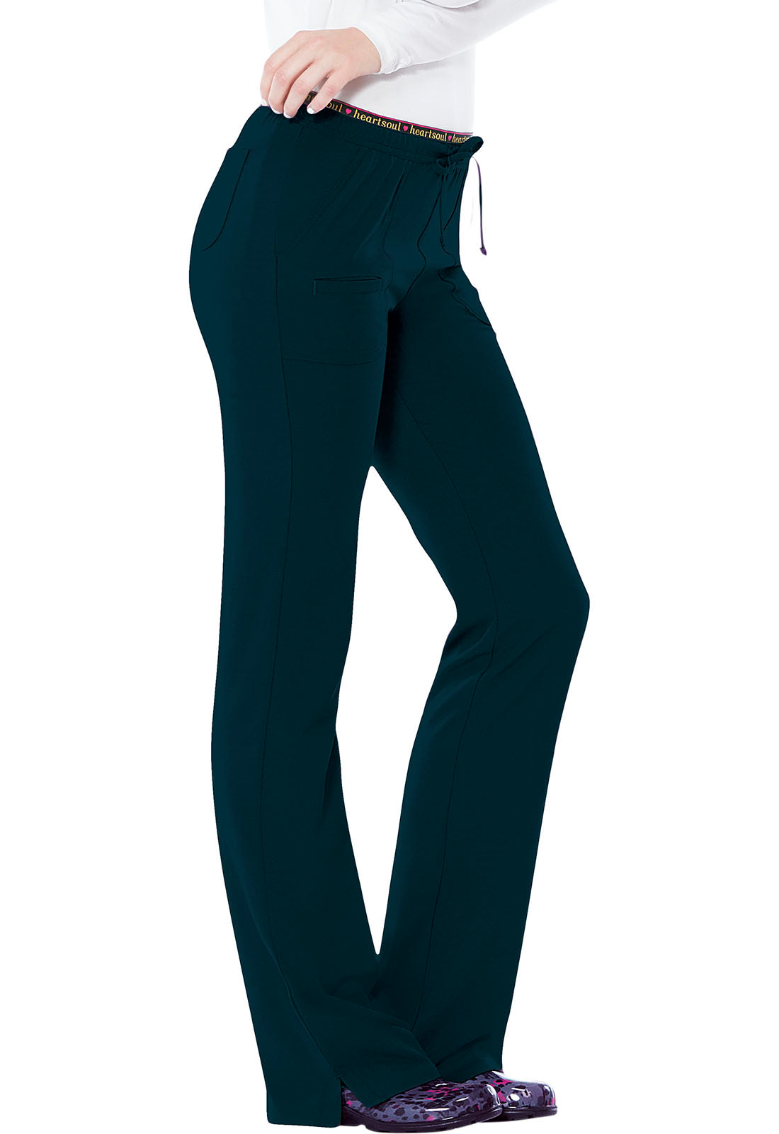 HeartSoul Break on Through 20110 Low Rise Drawstring Pants Caribbean Blue Model Image Front | Heartsoul