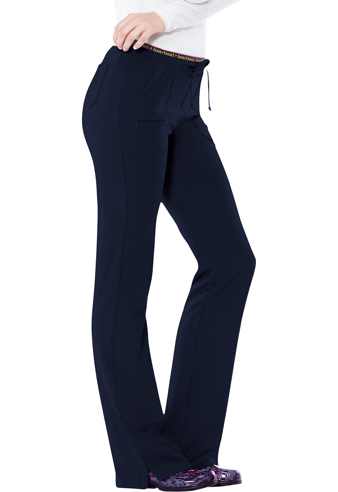 HeartSoul Break on Through 20110 Low Rise Drawstring Pants Navy Model Image Front | Heartsoul