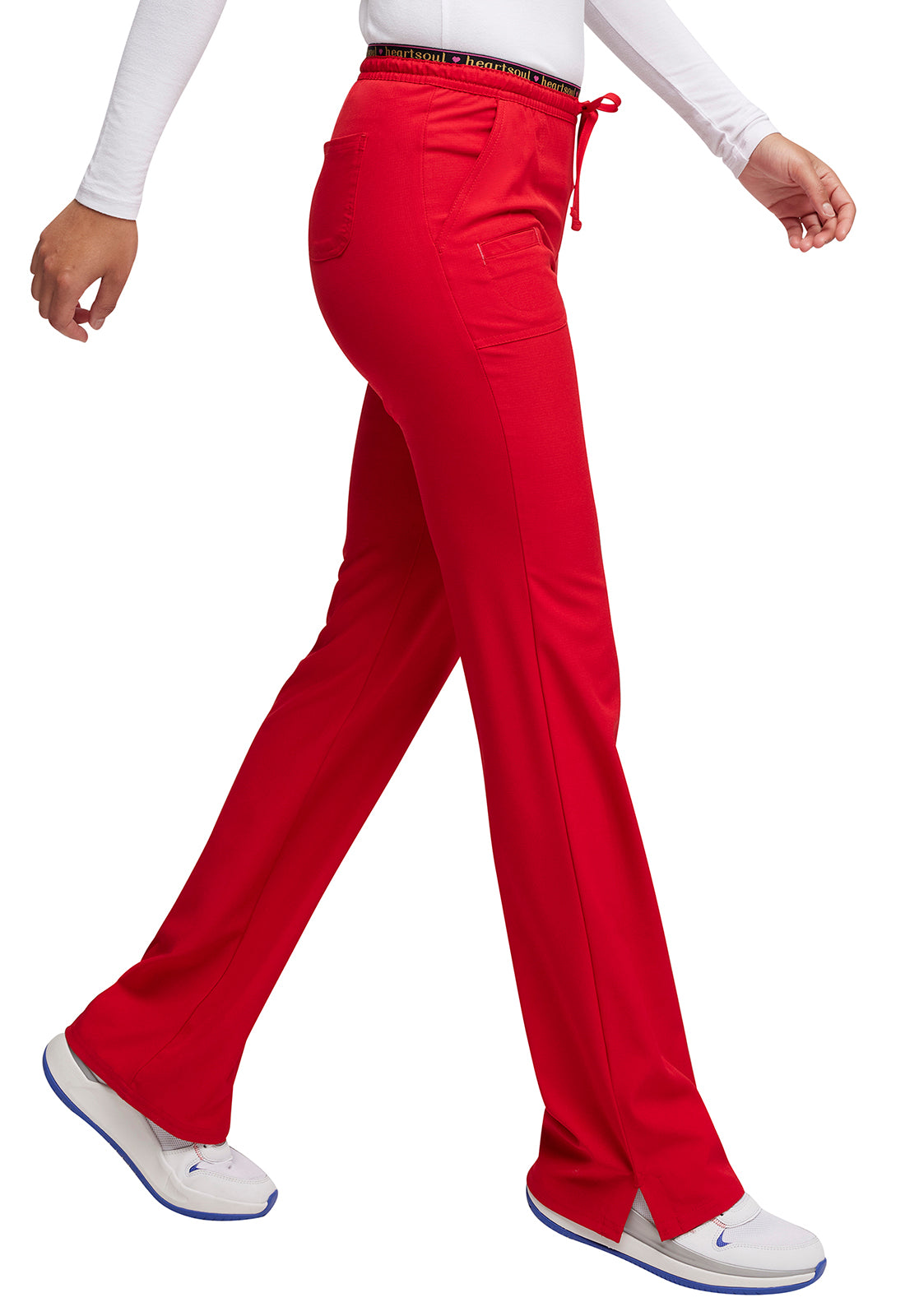 HeartSoul Break on Through 20110 Low Rise Drawstring Pants Red Model Image Left Side | Heartsoul