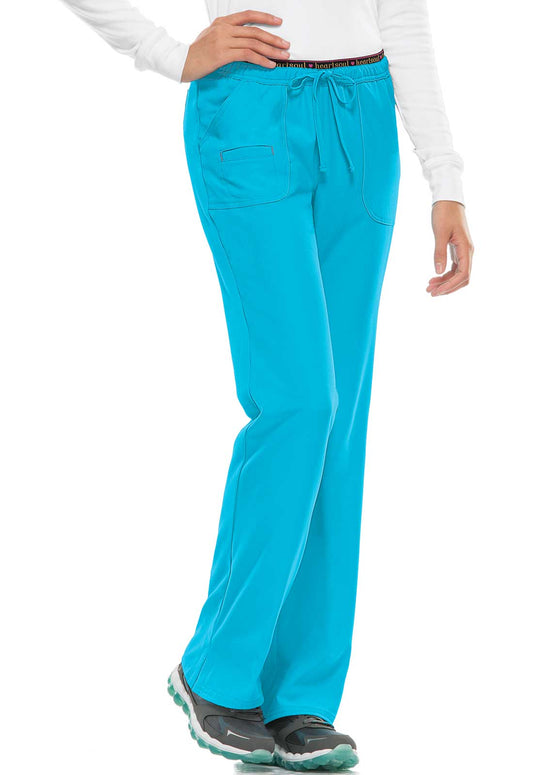 HeartSoul Break on Through 20110 Low Rise Drawstring Pants Turquoise Model Image Front | Heartsoul