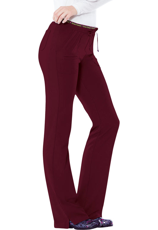 HeartSoul Break on Through 20110 Low Rise Drawstring Pants Wine Model Image Front | Heartsoul