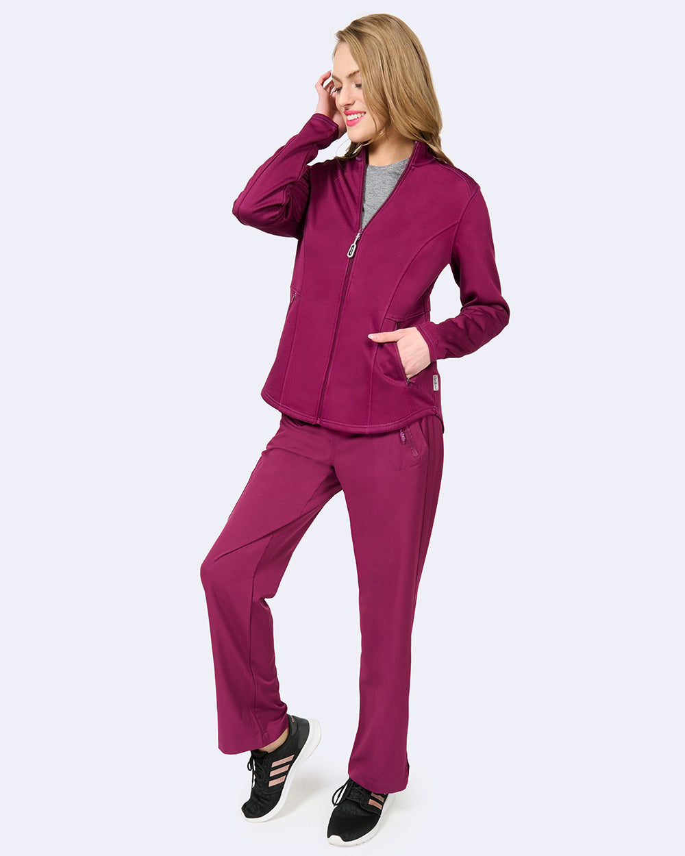 Zavate Megan Bonded Fleece Jacket Style 2023 in color Wine Image 4