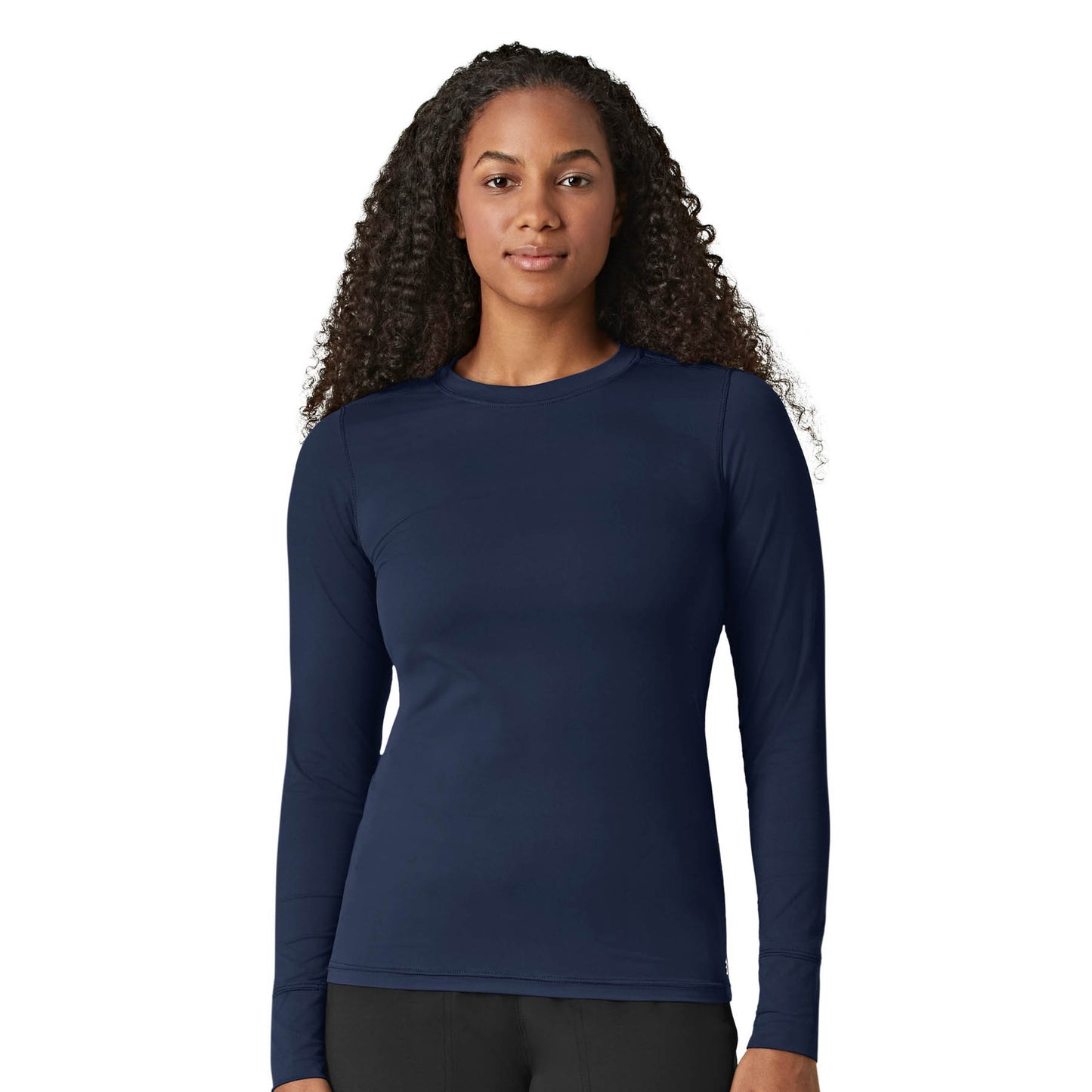 Layers 2029 Performance Long Sleeve Tee Navy Model Image Front | Wink