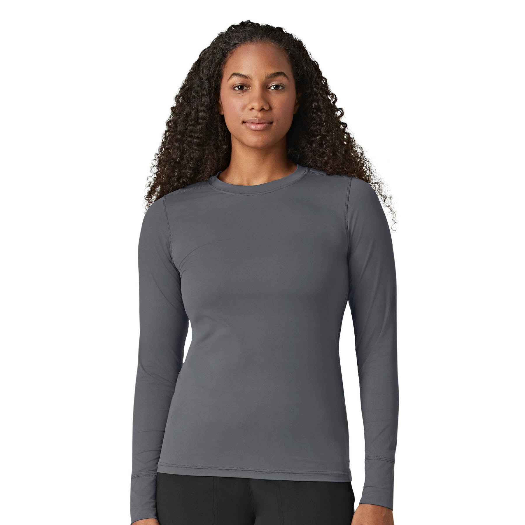 Layers 2029 Performance Long Sleeve Tee Pewter Model Image Front | Wink