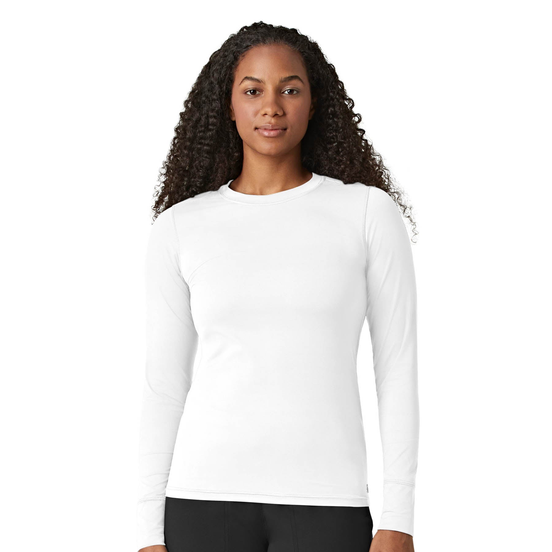 Layers 2029 Performance Long Sleeve Tee White Model Image Front | Wink