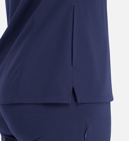 Focus 20301 Women's Banded V-Neck Top Navy