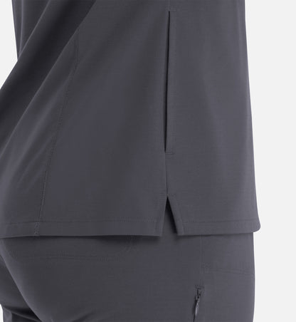 Focus 20301 Women's Banded V-Neck Top Pewter