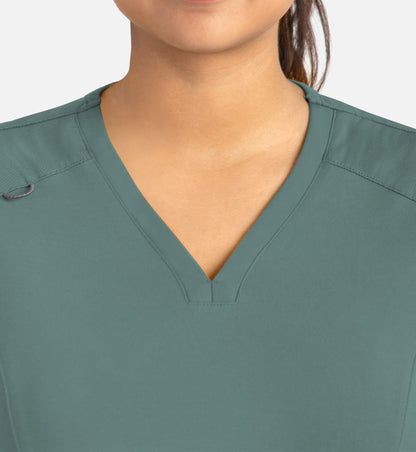 Focus 20302 Women's Curved V-Neck Top Sage