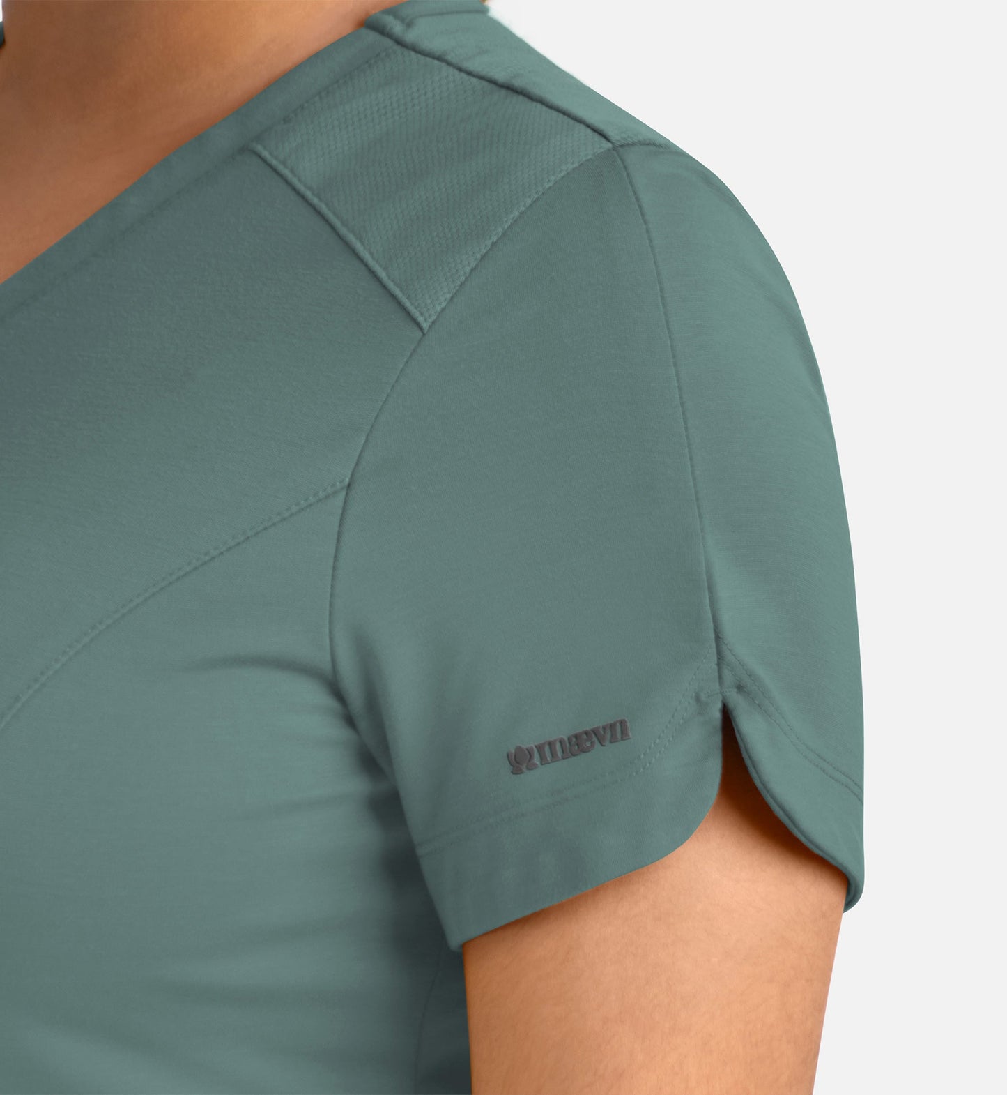 Focus 20302 Women's Curved V-Neck Top Sage