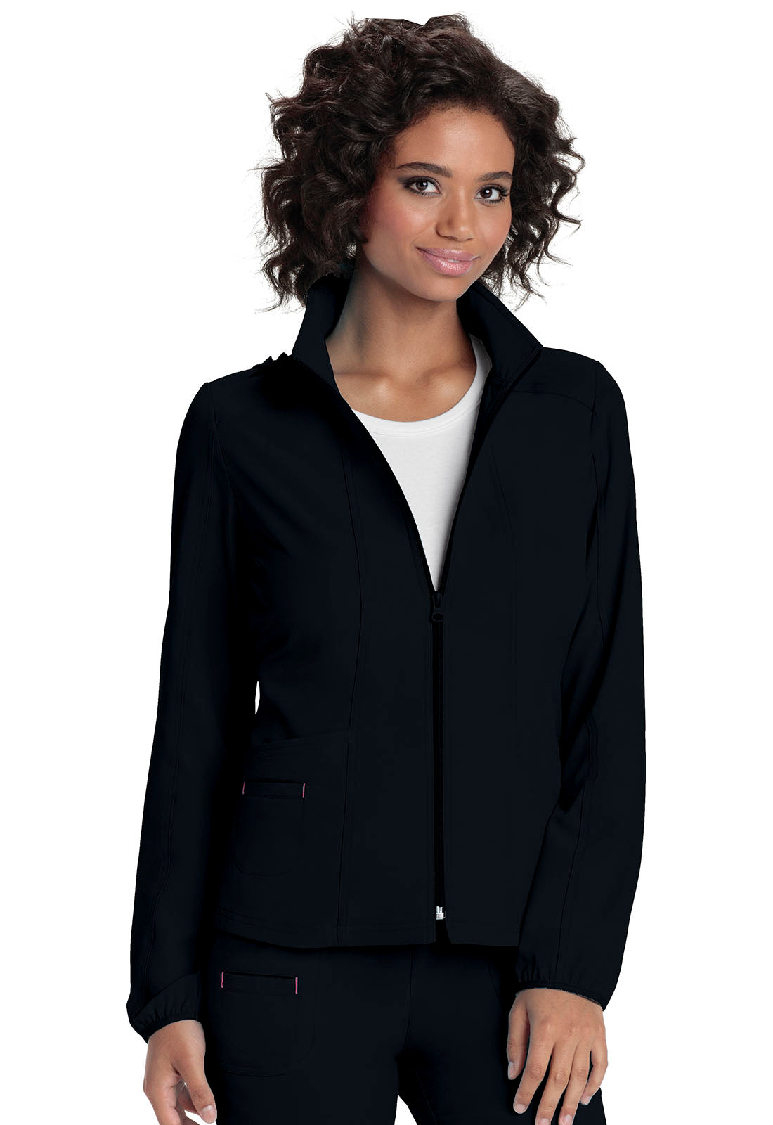 HeartSoul Break on Through 20310 Zip Front Warm-Up Jacket Black Model Image Front | Heartsoul