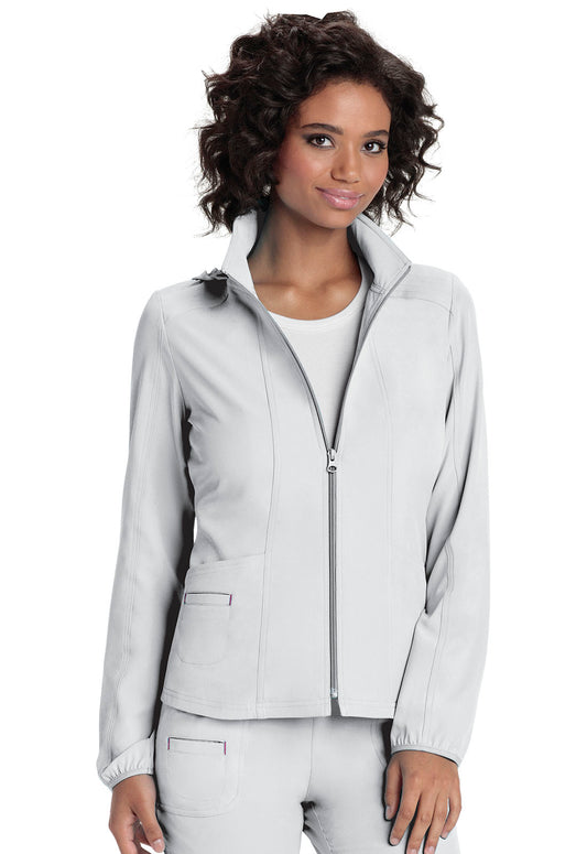 20310 HeartSoul Break on Through Zip Front Warm-Up Jacket (White)