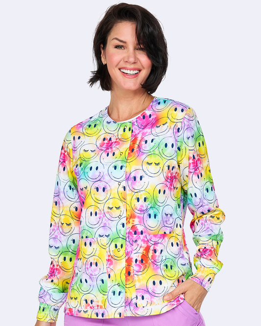 Ava Therese 2032 Warm Up Print Jacket Smile Vibes