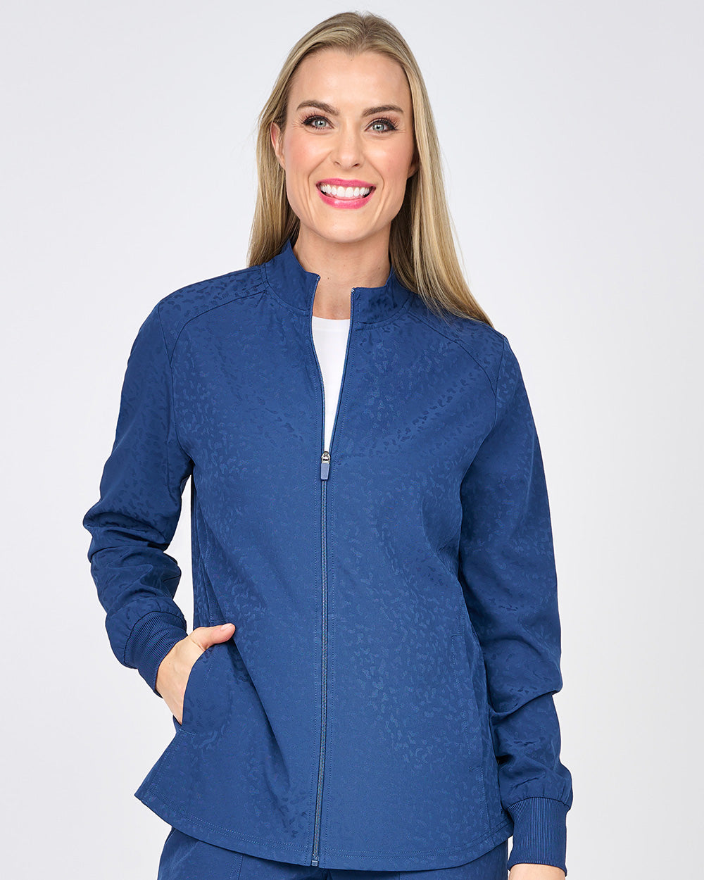 Zavate Cheetah Warm-Up Jacket Style 2039 in color Navy Image 1