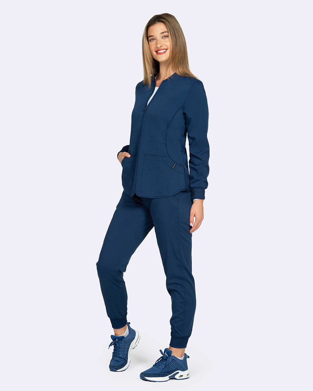 Zavate Midtown Warm-Up Jacket Style 2040 in color Navy Image 4