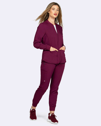 Zavate Midtown Warm-Up Jacket Style 2040 in color Wine Image 4