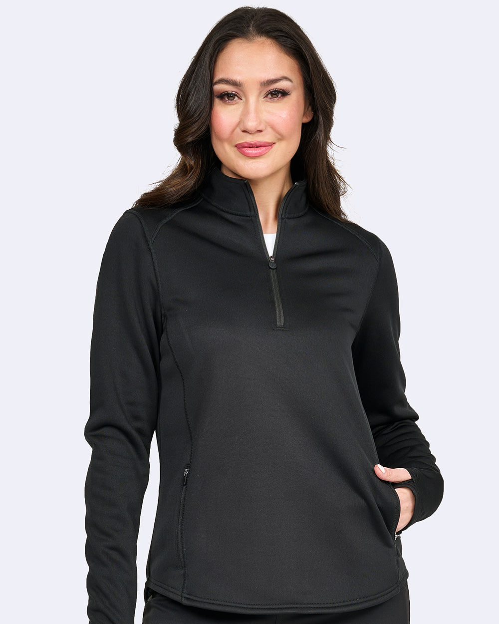 Zavate Half Zip Fleece Pull Over Style 2042 in color Black Image 1