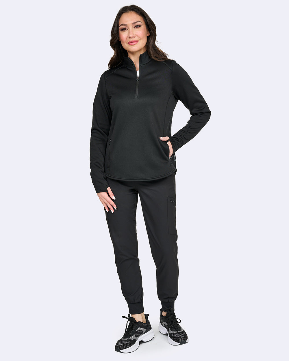 Zavate Half Zip Fleece Pull Over Style 2042 in color Black Image 4