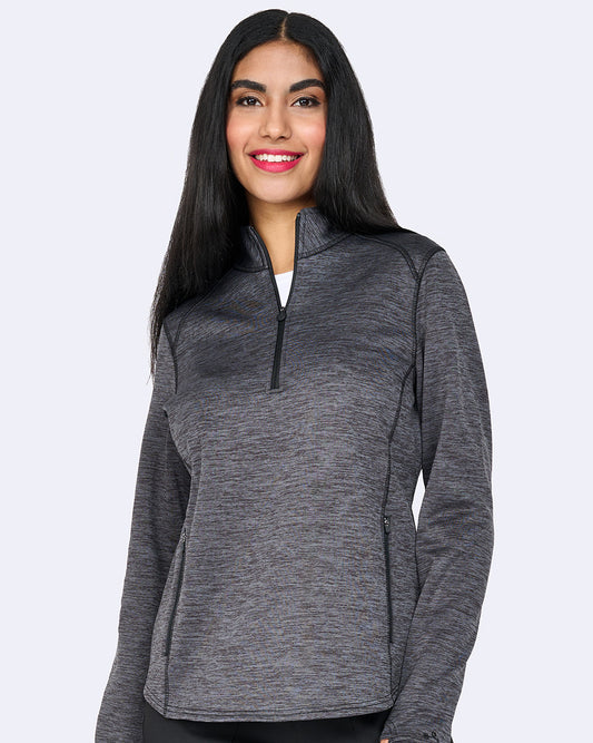 Zavate Half Zip Fleece Pull Over Style 2042 in color Heather Grey Image 1