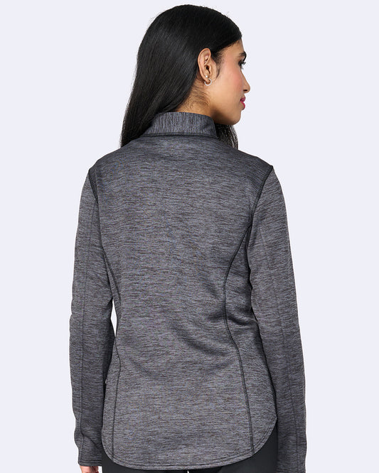 Zavate Half Zip Fleece Pull Over Style 2042 in color Heather Grey Image 2