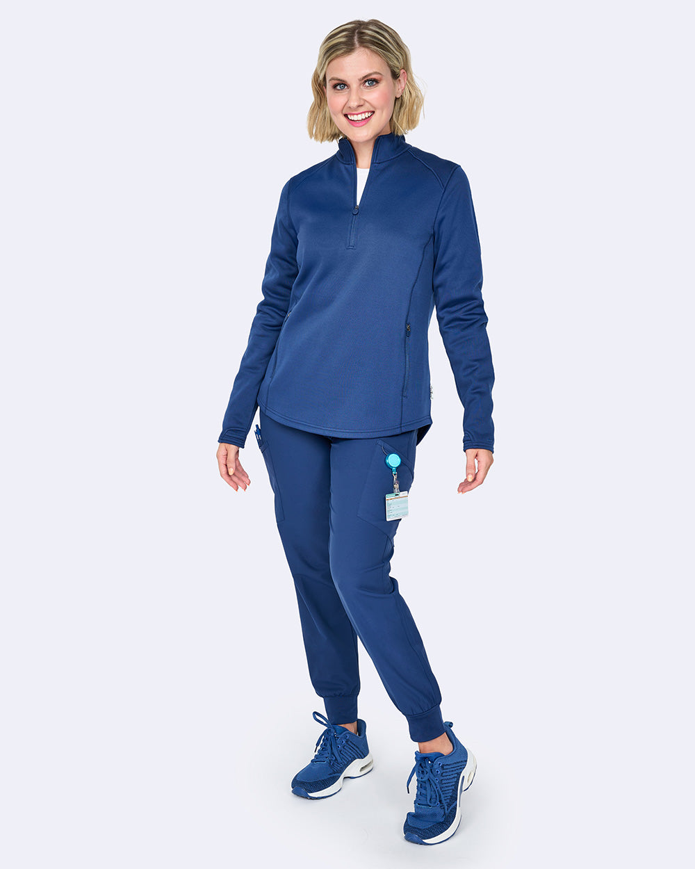 Zavate Half Zip Fleece Pull Over Style 2042 in color Navy Image 4