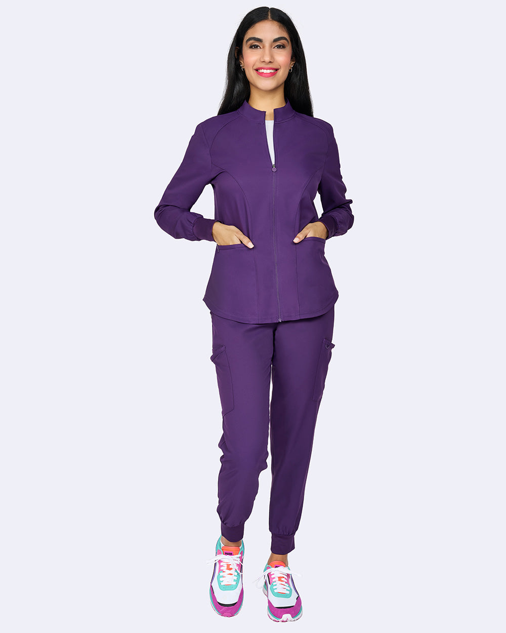 Zavate Comfort Warm Up Jacket Style 2056 in color Eggplant Image 4