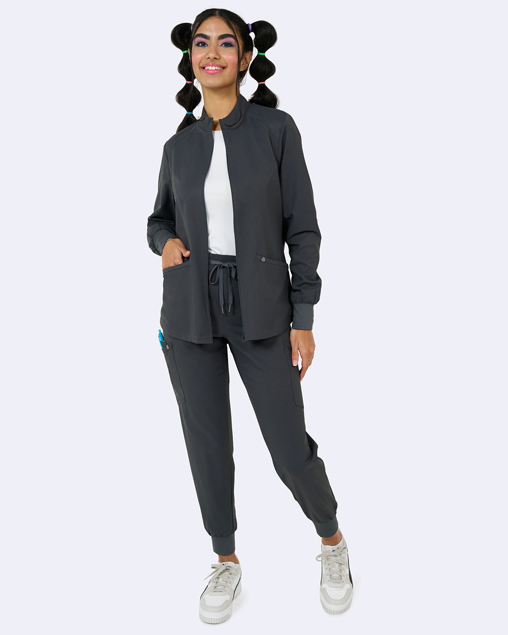 Zavate Comfort Warm Up Jacket Style 2056 in color Pewter Image 3