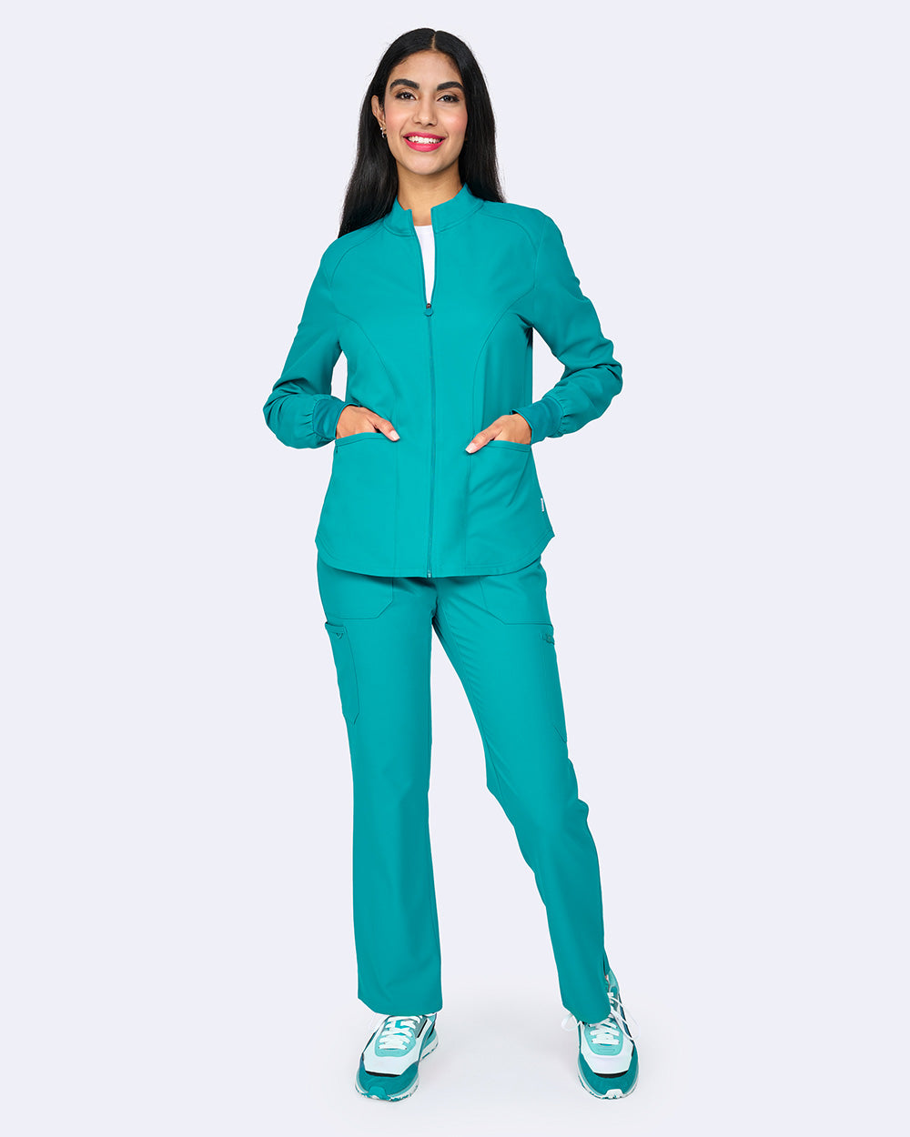 Zavate Comfort Warm Up Jacket Style 2056 in color Teal Image 4