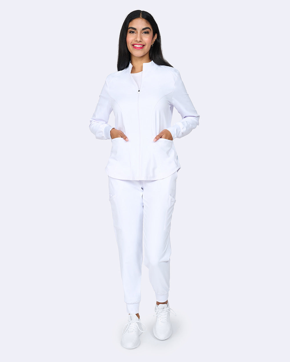 Zavate Comfort Warm Up Jacket Style 2056 in color White Image 4