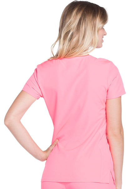 Break on Through 20710 Shaped V-Neck Top Flamingo Image