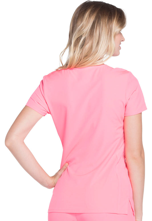 Break on Through 20710 Shaped V-Neck Top Flamingo Image