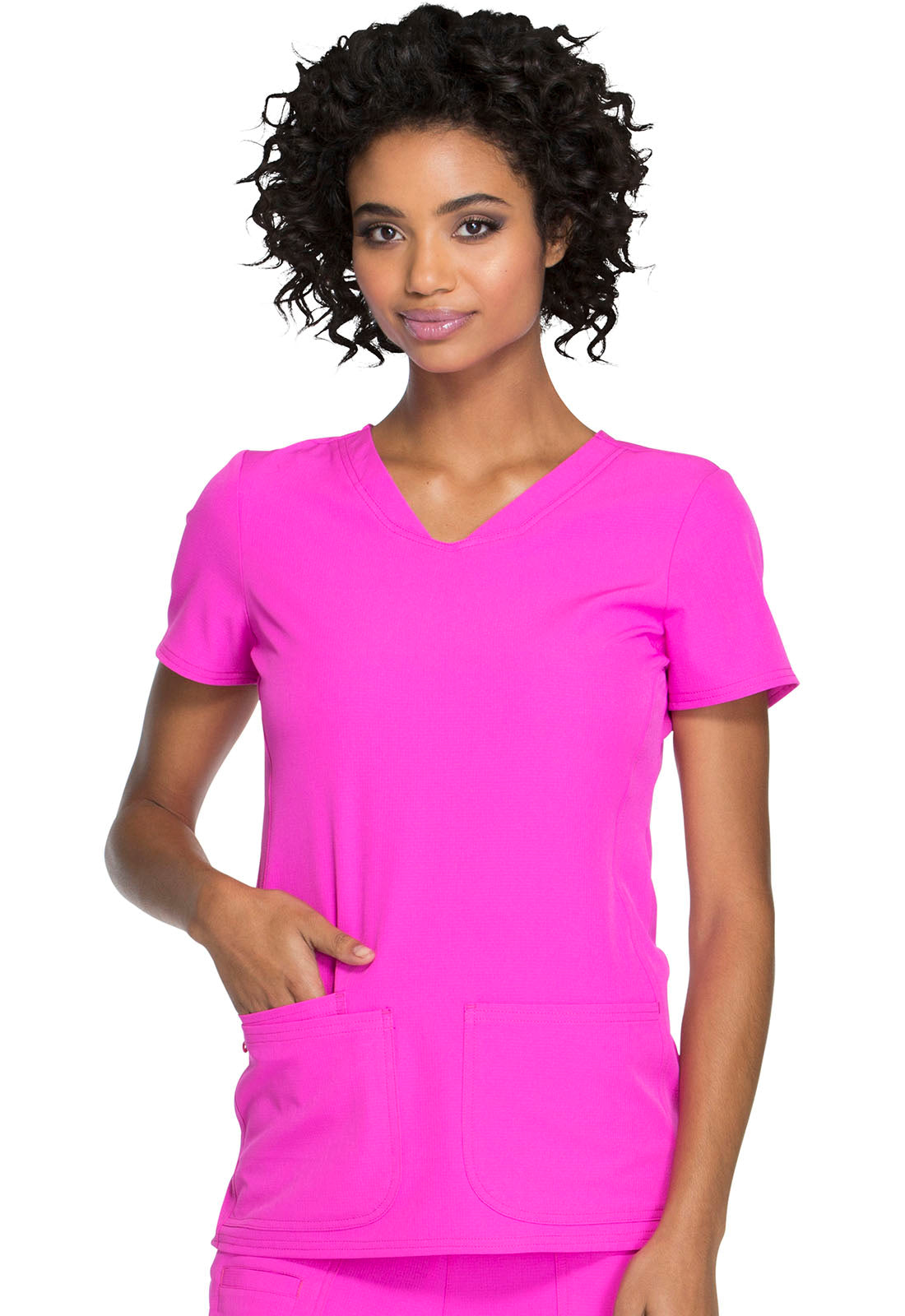 20710 HeartSoul Break on Through Shaped V-Neck Top (Glam Fuschia)