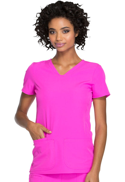 HeartSoul Break on Through 20710 Shaped V-Neck Top Glam Fuschia Model Image Front | Heartsoul