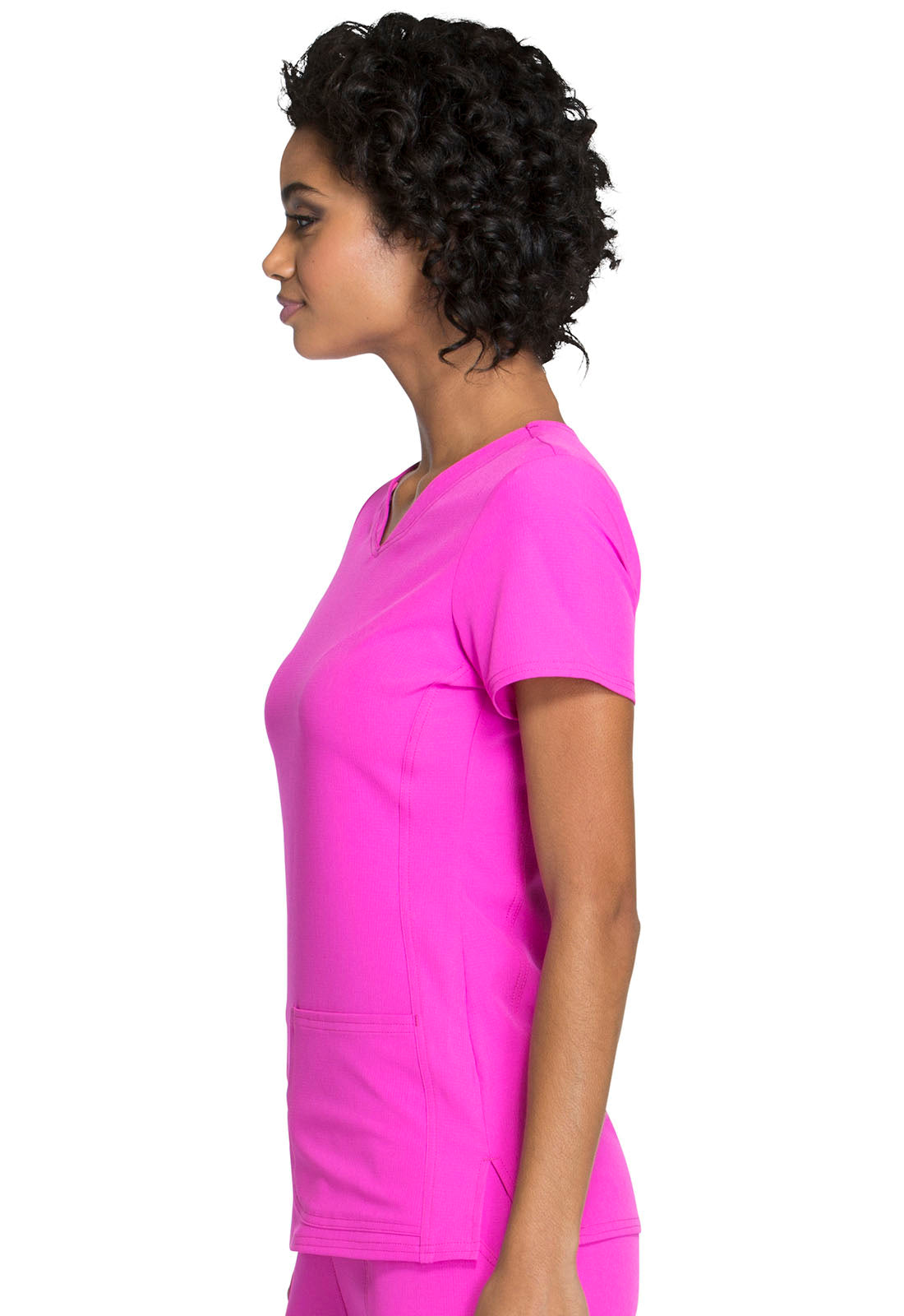 HeartSoul Break on Through 20710 Shaped V-Neck Top Glam Fuschia Model Image Right Side | Heartsoul