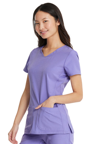Break on Through 20710 Shaped V-Neck Top Lavender Sparkle Image