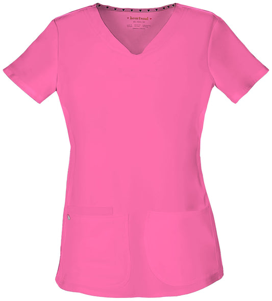 20710 HeartSoul Break on Through Shaped V-Neck Top (Pink Party)