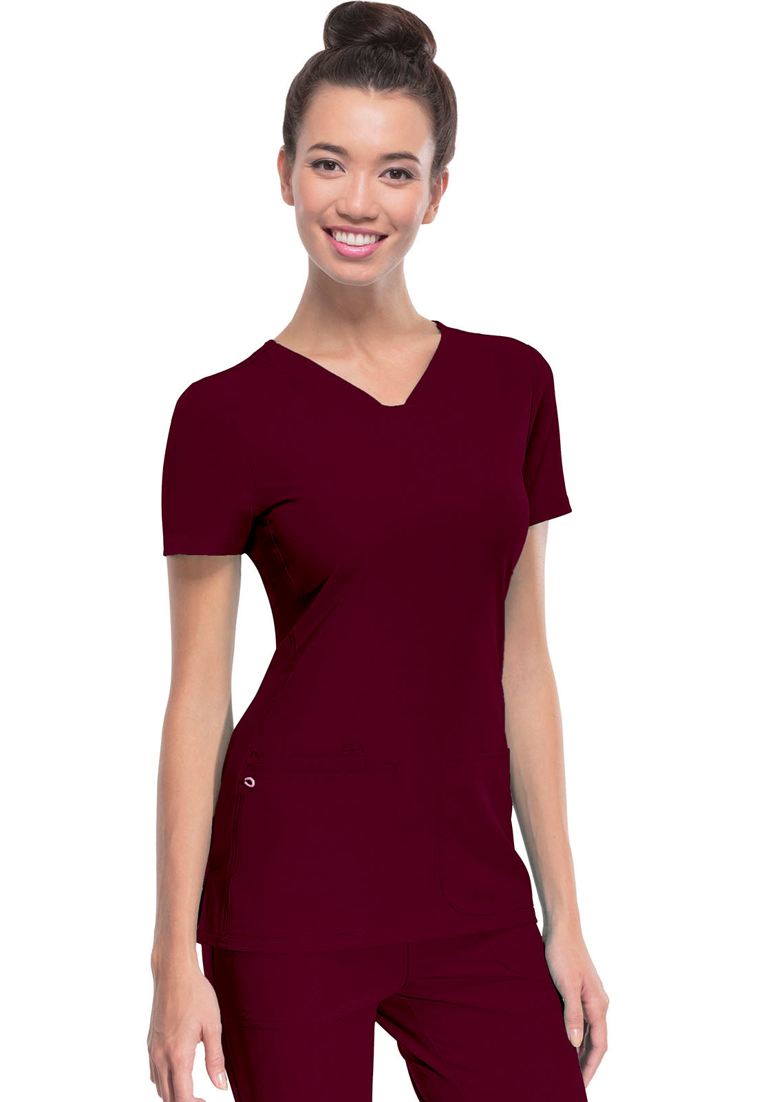 20710 HeartSoul Break on Through Shaped V-Neck Top (Wine)