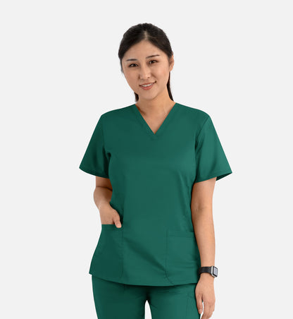 Blossom Signature 2100 Ladies Basic V-Neck Top Hunter