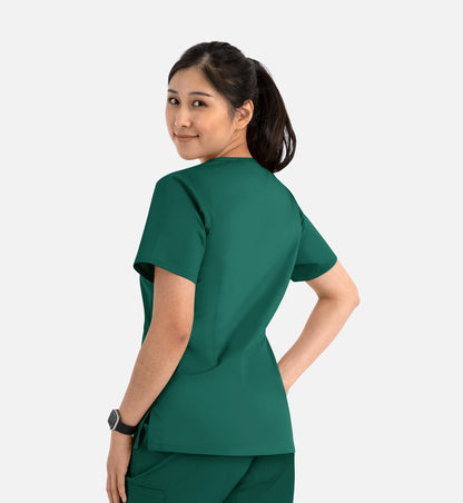 Blossom Signature 2100 Ladies Basic V-Neck Top Hunter