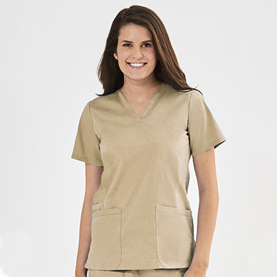 Blossom Signature 2100 Ladies Basic V-Neck Top Khaki