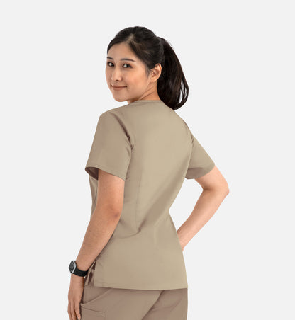 Blossom Signature 2100 Ladies Basic V-Neck Top Khaki